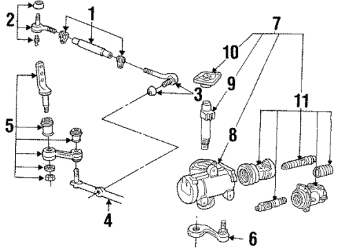 2002 Ford Crown Victoria Steering Column & Wheel, Steering Gear & Linkage Gear Assembly Diagram for XW7Z-3504-ABRM