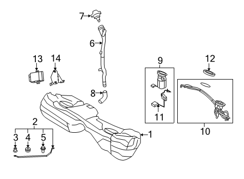 2009 BMW 335d Fuel Supply Plastic Fuel Tank Diagram for 16117283802