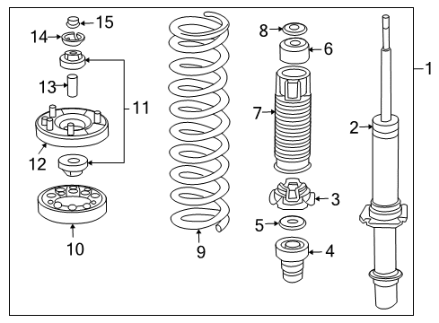 2011 Honda Accord Crosstour Struts & Components - Front Shock Absorber Assembly, Left Front Diagram for 51620-TP7-A11