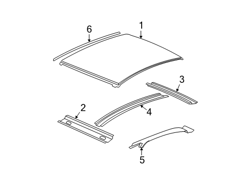 1998 Buick Regal Roof & Components, Exterior Trim Molding Strip Diagram for 22743310