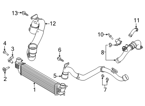 2020 Ford Edge Intercooler Inlet Tube Diagram for K2GZ-6C646-B