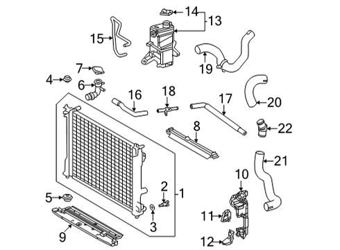 2022 Lexus NX350 Radiator & Components Radiator Assembly Diagram for 16400-31690