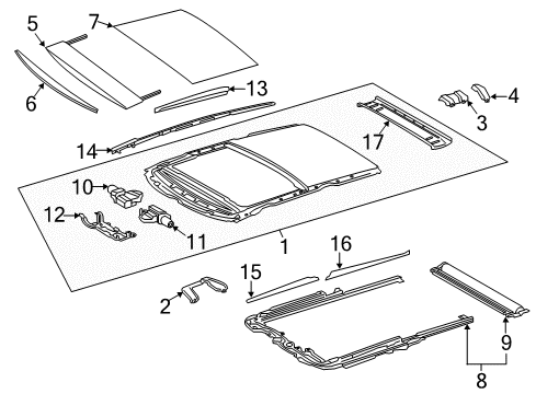 2020 Lexus RX450h Sunroof Gear Assembly, Sliding Roof Diagram for 63260-0E121