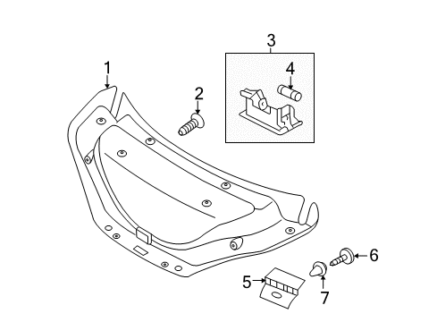 2015 Hyundai Genesis Coupe Interior Trim - Trunk Lid Clip-Trim Mounting Diagram for 0B102-68865