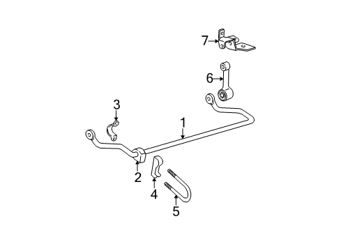 1997 GMC Sonoma Stabilizer Bar & Components - Rear Link Asm-Rear Stabilizer Shaft Diagram for 15989670