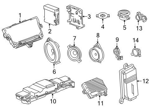 2022 Cadillac XT6 Sound System Radio Control Diagram for 84848671