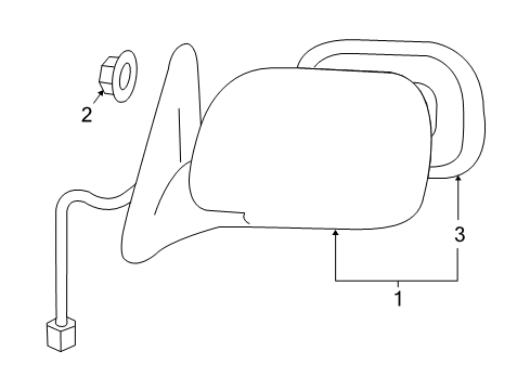 2004 Toyota Tundra Outside Mirrors Mirror Diagram for 87940-0C100