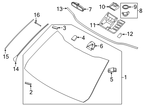 2021 Kia Telluride Lane Departure Warning Unit Assembly-Rear CORNE Diagram for 99150S9000