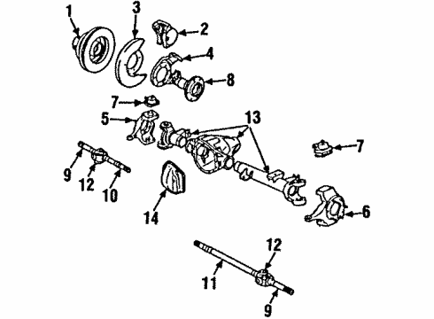 1990 Chevrolet V3500 Differential - Front Cap, Steering Knuckle King Pinion Diagram for 462803