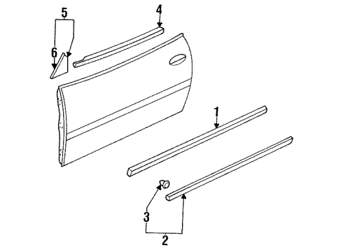 1995 Buick Riviera Exterior Trim - Door Molding Asm-Front Side Door Lower Diagram for 16618451