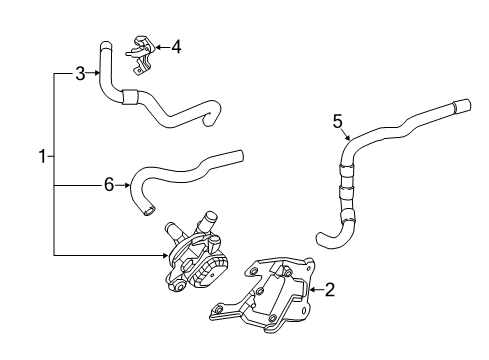 2014 Acura RLX Cooling System - Hybrid Component Hose, Radiator Inlet Diagram for 1J407-R9S-000