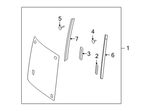 2009 Nissan Cube Quarter Panel - Glass & Hardware SPACER-Glass A Diagram for 90356-51C00