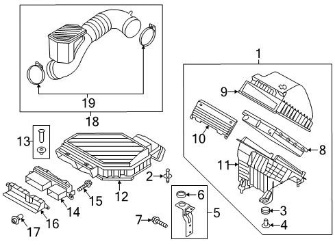 2018 Hyundai Tucson Air Intake Hose Assembly-Air Intake Diagram for 28130-D3300