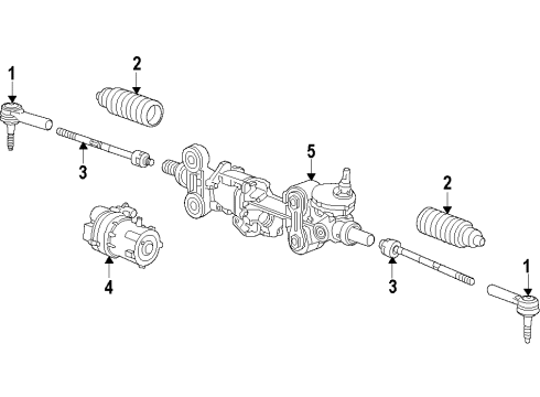 2018 GMC Sierra 1500 Steering Column & Wheel, Steering Gear & Linkage Steering Gear Diagram for 84386334