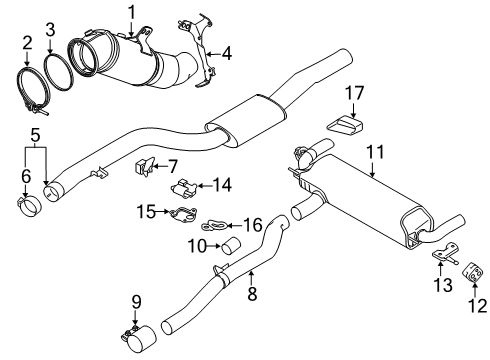 2019 BMW 640i xDrive Gran Turismo Exhaust Components Intermediate Pipe Diagram for 18308635589
