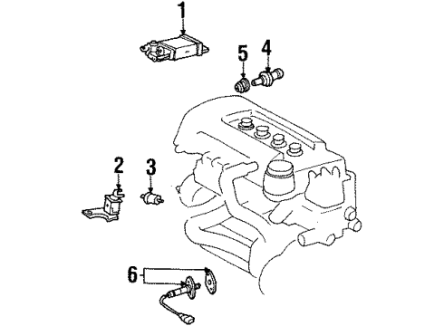 1998 Chevrolet Prizm Powertrain Control Valve, Evap Emission Canister Purge Solenoid(W/Bracket) Diagram for 94858015