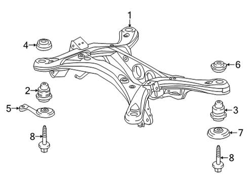 2022 Toyota Highlander Suspension Mounting - Rear Stopper Diagram for 52274-0E030