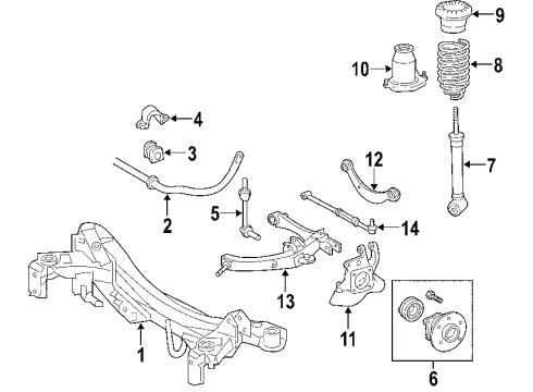 2005 Scion tC Rear Suspension Components, Stabilizer Bar & Components Shock Diagram for 48530-80152