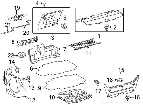 2012 Toyota Camry Interior Trim - Rear Body Package Tray Trim Diagram for 64330-06640-C3