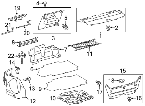 2012 Toyota Camry Interior Trim - Rear Body Rear Panel Trim Diagram for 58387-06141