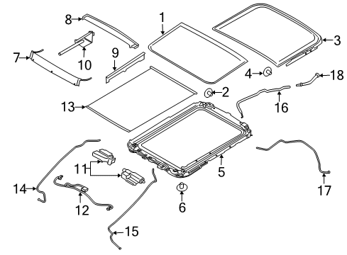 2015 Ford Escape Sunroof Drip Channel Diagram for 8A5Z-5454022-A