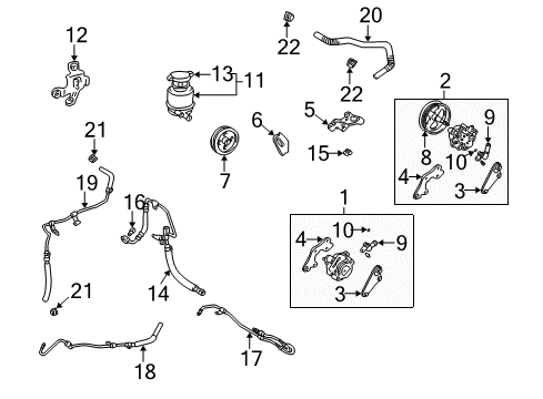 2002 Lexus ES300 P/S Pump & Hoses, Steering Gear & Linkage Power Steering Pressure Feed Hose Diagram for 44411-33110