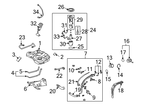 2009 Toyota Matrix Senders Fuel Pump Assembly Diagram for 77020-02270