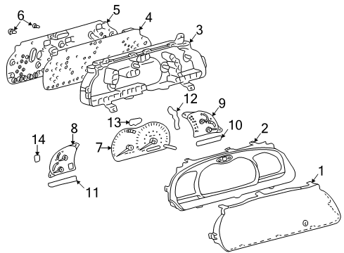 2004 Toyota Sequoia Cluster & Switches Bulb Diagram for 83120-04090