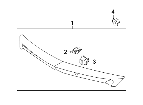 2009 Acura TL Rear Spoiler Bolt, Tailgate Spoiler Diagram for 71703-S6M-003