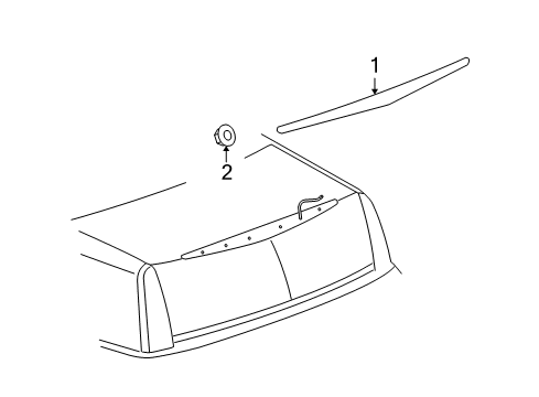 2011 Cadillac DTS High Mount Lamps High Mount Lamp Diagram for 25844853