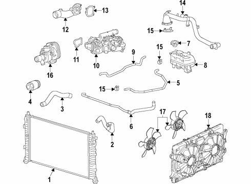 2020 Chevrolet Silverado 1500 Cooling System, Radiator, Water Pump, Cooling Fan GASKET-THERM BYPASS PIPE Diagram for 12666026