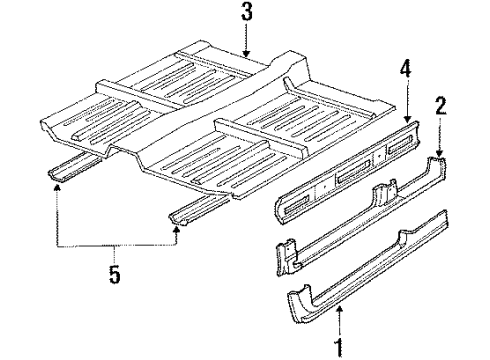 1989 Honda Civic Rocker Panel Frame, L. FR. Floor Diagram for 65160-SH3-A00ZZ