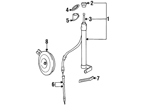 1995 Hyundai Accent Antenna & Radio, Horn Holder-Wiring Diagram for 10306-05800