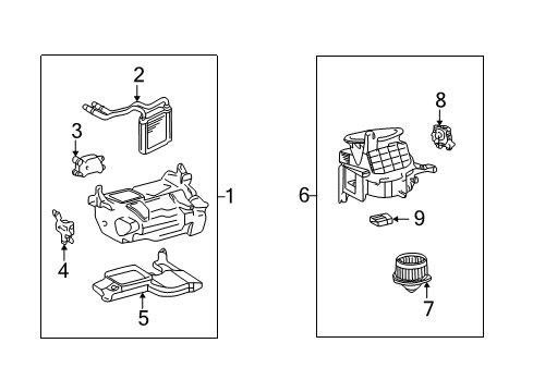 1998 Toyota Land Cruiser Blower Motor & Fan Fan & Motor Diagram for 87103-60250