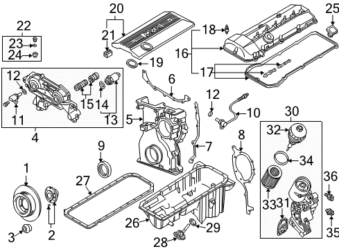 2000 BMW 323Ci Powertrain Control Dme Engine Control Module Diagram for 12147526753