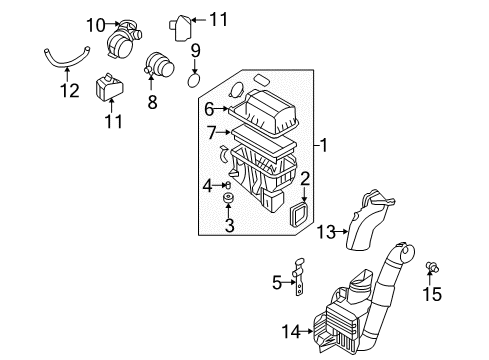 2007 Kia Sedona Filters Hose-Air Intake Diagram for 281384D200