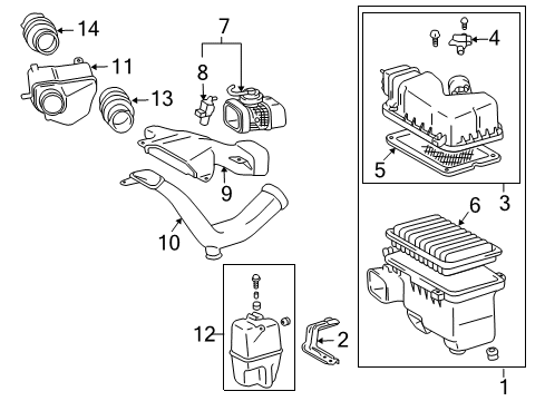 2004 Toyota Sienna Powertrain Control Air Inlet Diagram for 17751-AA020