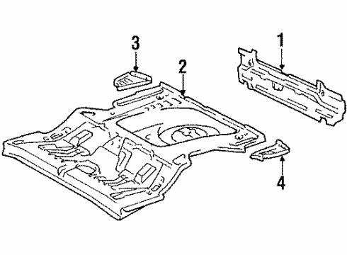 1988 Toyota Corolla Rear Body, Rear Floor & Rails Floor Pan Diagram for 58311-16050