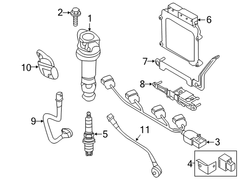 2011 Kia Soul Powertrain Control Engine Ecm Control Module Diagram for 391232B130