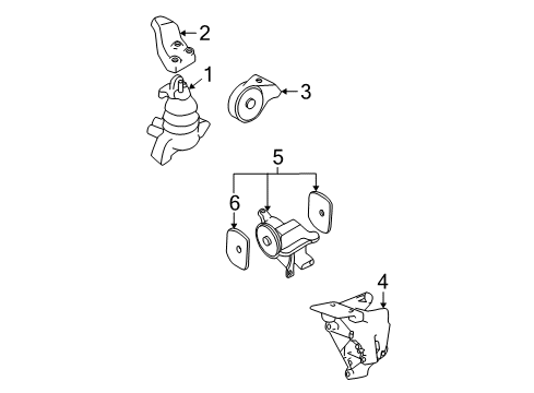 2001 Hyundai Santa Fe Engine & Trans Mounting Bracket Assembly-Engine Support Diagram for 21610-37111
