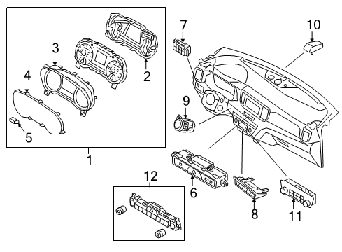 2018 Kia Sportage Heated Seats Complete-Crash Pad Lower Switch Diagram for 93300D9060WK