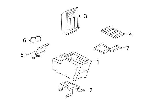 2006 Ford Explorer Rear Console Cup Holder Diagram for 6L2Z-7813562-AAB