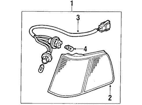 1987 Honda Civic Side Marker Lamps Lamp, Left Front Marker Diagram for 34350-SB2-683