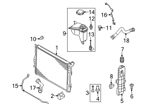 2010 BMW M3 Headlamp Washers/Wipers Lower Radiator Coolant Hose Diagram for 11537840661