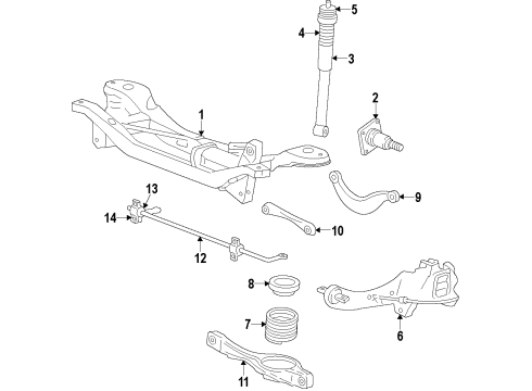 2010 Ford Focus Rear Suspension Components, Lower Control Arm, Upper Control Arm, Stabilizer Bar Coil Spring Diagram for 8S4Z-5B669-E