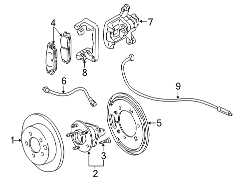 2005 Buick Century Rear Brakes Splash Shield Diagram for 25990034