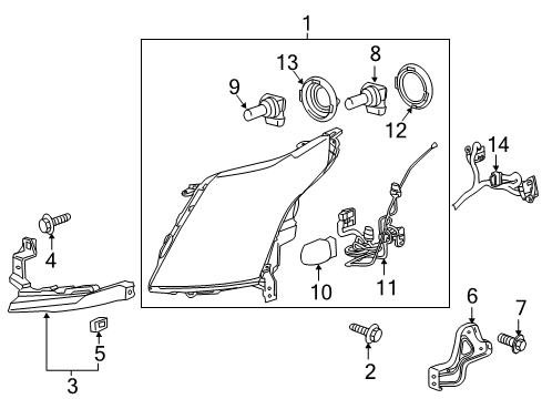 2011 Cadillac SRX Headlamps Harness Asm-Fwd Lamp Wiring Diagram for 20904887