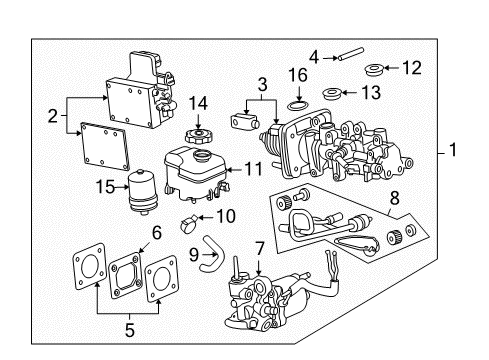 2010 Hummer H3T Dash Panel Components Accumulator Kit, Power Brake Booster Pump Fluid Diagram for 15240730