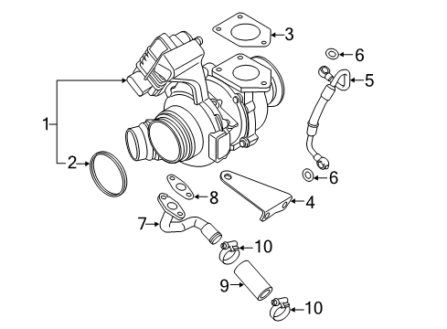 2015 BMW X3 Turbocharger Gasket Ring Diagram for 11628519884