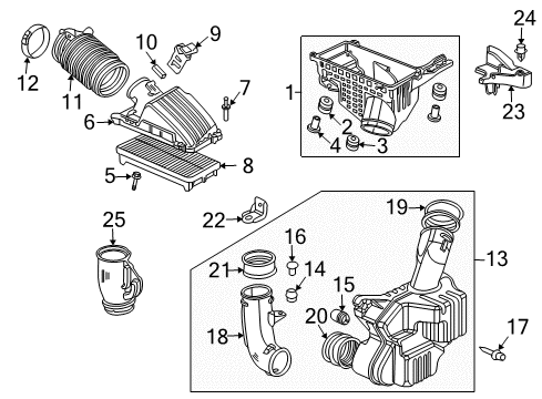 2007 Honda Accord Powertrain Control Case Set, Air Cleaner Diagram for 17244-RCJ-S00